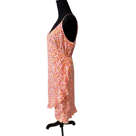 New VERO MODA NORDSTROM Women's Orange Floral Emma Wrap Sundress Size L - Picture 4 of 8